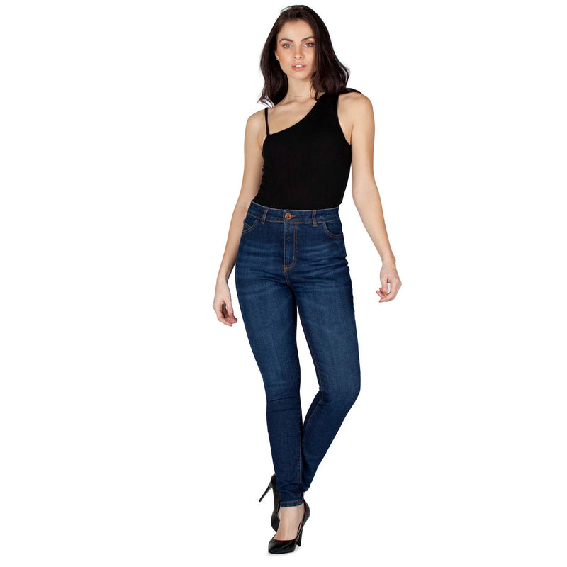 High Waisted Slim Fit Sustainable Jeans - Made in Italy