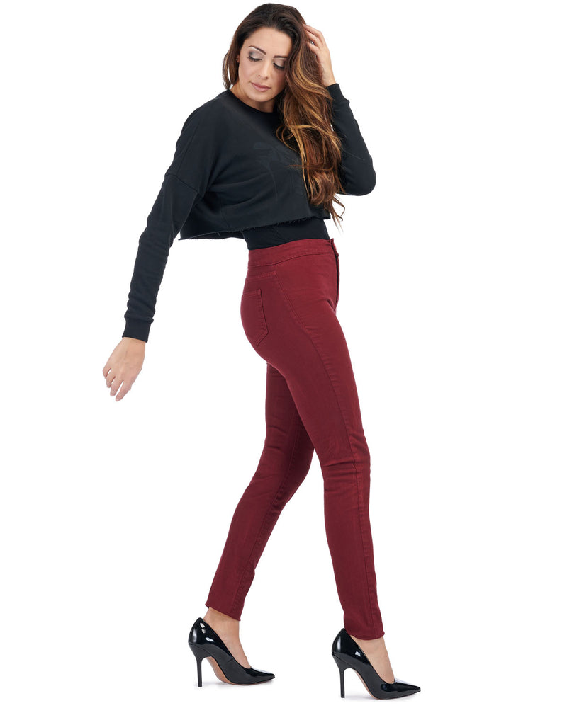 100% Organic Cotton Skinny Jeans - Wine