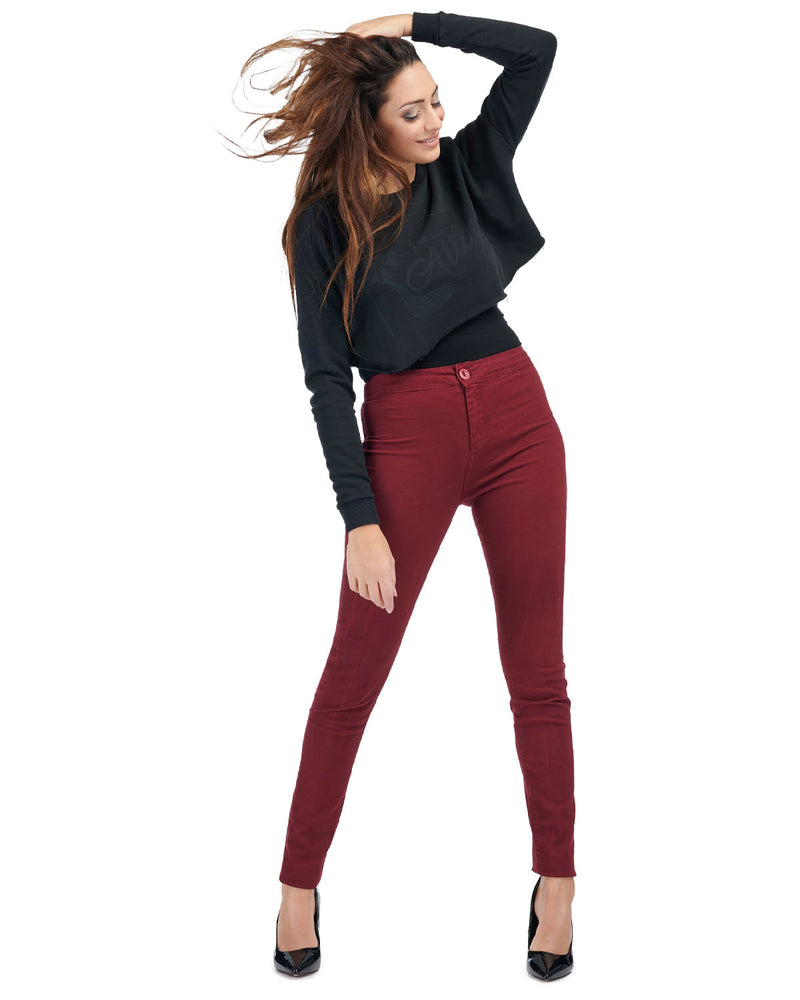 100% Organic Cotton Skinny Jeans - Wine