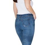 High Waist Frayed Hem Cropped Jeans - Sustainable
